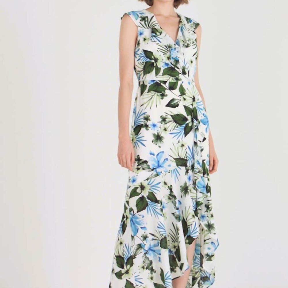 Banana Republic Floral Ruffle Wrap Dress Size 0